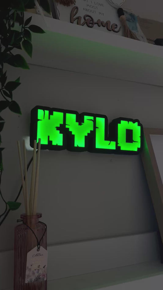 Minecraft style name sign